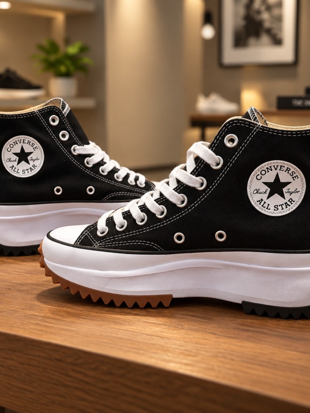 Converse Run Star Hike Chunky Platform High Top Women's Size 8.5 Sneakers Black